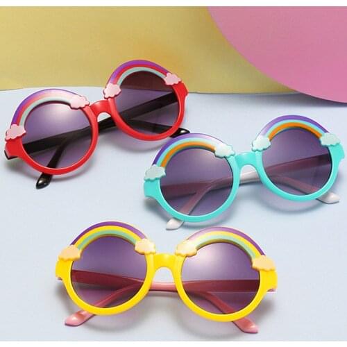 Round Sunglasses Kids Rainbow Sun Glasses Girls Children Colorful Eye Lenses Baby Shades Boys Clouds Eyeglasses Driver Goggles