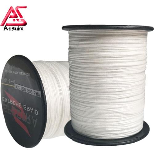 AS 12 Strands Lure PE Braided Line Grey /White Color Line 100M 300M 500M 1000M Wire Multifilament Weaving Net Fishing Line