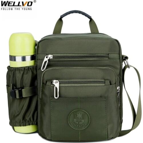 Small Handbag Travel Water Cup Bag Nylon Men Shoulder Crossbody Male Army Green Bag Outdoor Messenger Casual Bags XA760ZC