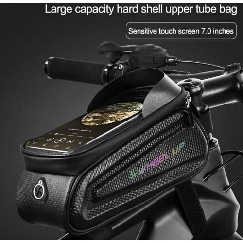 Rainproof Bicycle Bag Frame Front Top Tube Cycling Bag Reflective 7.0 Inch Phone Case Touchscreen Bag MTB Bike Accessories