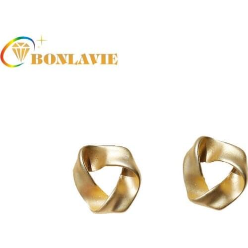 BONLAVIE Matte Knot Mini Triangle Cool Wind Minimalist Earrings Stud Earrings Jwellery Women