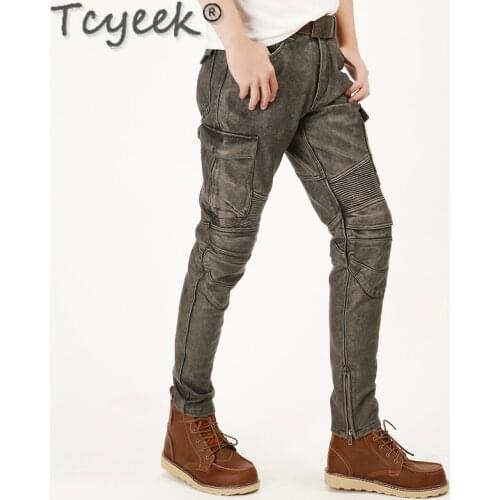 Genuine Motorcycle Leather Pants Men 200% Real Cowhide Mens Pants Vintage Trousers Autumn Fashion Pantalon Cuir 277288