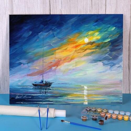 Foggy Sunset DIY Paint By Numbers Set Oil Paints 50*70 Paiting By Numbers Decoration Crafts For Adults Wholesale Art