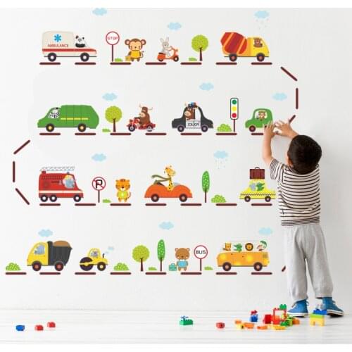 Road traffic indication Wall Stickers For Kids Room Children Bedroom Wall decals childrens gift Poster Mural