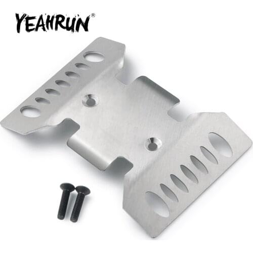 YEAHRUN Stainless Steel Bottom Plate Axle Protector Chassis Armor Skid Plate for 1:10 RC Crawler Axial SCX10 III AXI03007