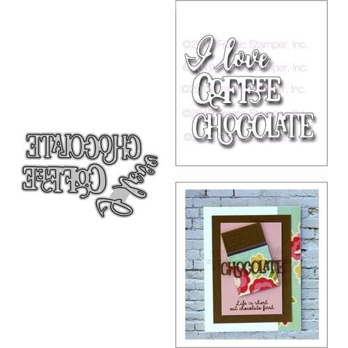 2021 New I Love Chocolate Coffee Metal Cutting Dies for DIY Scrapbooking Decor and Card Making Paper Craft Embossing No Stamps