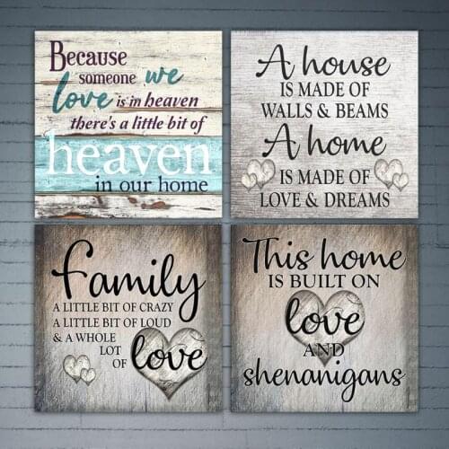 New 4 Pack Love Family 5D DIY Diamond Painting Kits Full Drill Rhinestone Embroidery Cross Stitch Home Decor