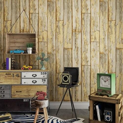 Beibehang Retro 3d Stereo Thickened Wallpaper Chinese Style Wooden Cafe Garment Barbecue Shop Waterproof 3d Wallpaper roll