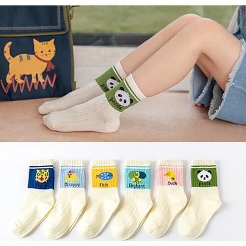 OKKDEY 3Pairs/Lot Unisex Lovely Cute Cartoon Kids Socks Combed Cotton Girl Boy Children Socks Infant Soft Cotton Socks Leg Warm