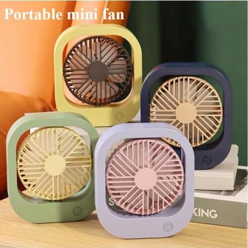 Portable Desktop Mini 90° Rotatable Electric Fan Dormitory Wind Power USB Charging Silent Mini Fan