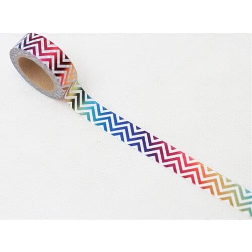 15mm*10m Wave pattern Gilding Masking Washi Tape Decorative Adhesive Tape Decora Diy Scrapbooking Sticker Label Stationery