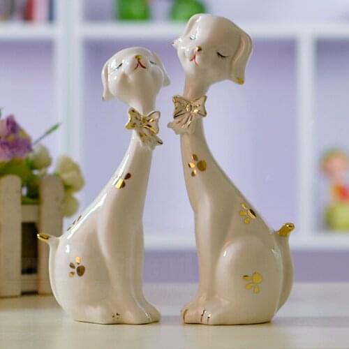 Dies [dog] a couple of plum ceramic crafts ornaments / furnishings / fashion accessories Home Furnishing