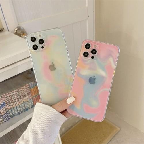 Retro dream smoke Mist art Transparent Japanese Phone Case For iPhone 11 12 Pro Max Xs Max XR Xs 7 8 Plus 7Plus case Cute Cover