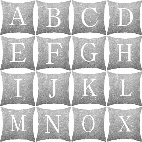 Letter Home Pillow covers Polyester Silver pillow cover Sofa bed Nordic decorative pillow case almofadas 45x45cm