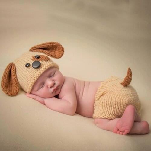 Woolen Knitted Hat + Pants Clothing Set For Baby Newborn Photography Props Accessories The Photo Shoot Outfit New Born Clothes