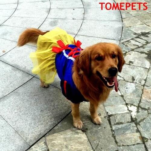 TOMEPETS big dog skirt snowwhite dress in blue and yellow pet clothing for parties for only large doggie three sizes available