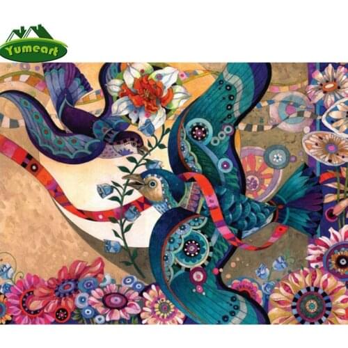 YUMEART Paint with Diamonds Full Diamond Embroidery Colorful Bird 5D DIY Diamond Painting Cross Stitch Rhinestone Mosaic Kits