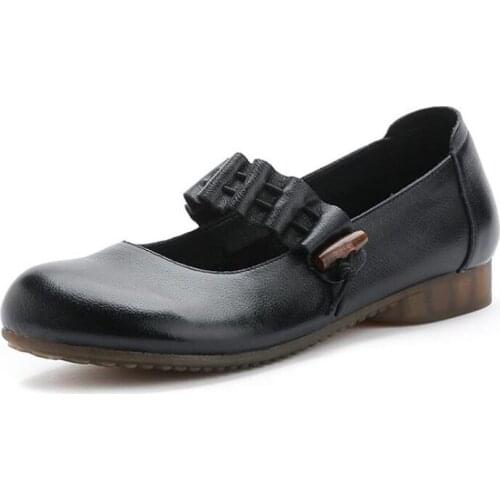 Flats For Women Comrfort Genuine Leather Flat Shoes Woman Slipony Loafers Ballet Shoes Female Moccasins Big Size