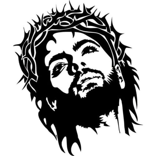 10.2cm*12.7cm Jesus Christ God Vinyl Car Styling Car Sticker Motorcycle Black/Silver S3-4563