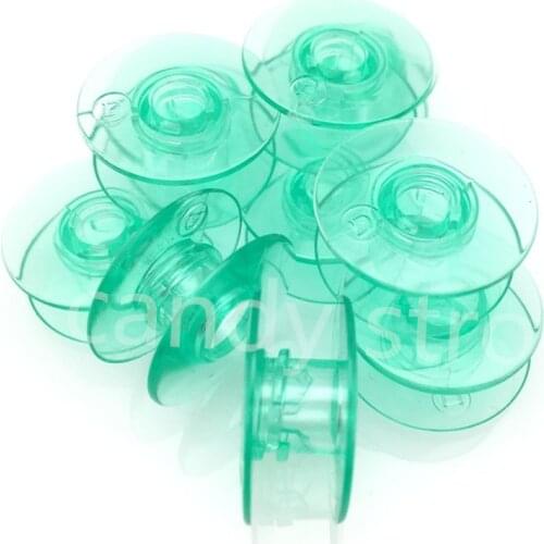 10 Ggreen Plastic Bobbins Will fit , HUSQVARNA VIKING Sewing Machines, Many Models AA7245