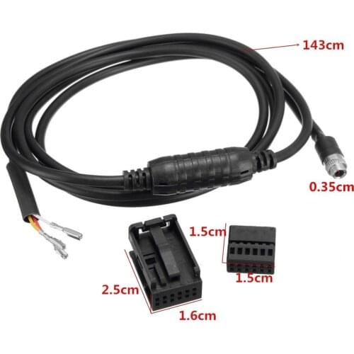12Pin 1.5 Meter AUX Female Cable IPOD ADAPTER AUX Female For BMW 5 6 Series E60 E63 550i 520d 520d 525xd 530d 530xd 530d