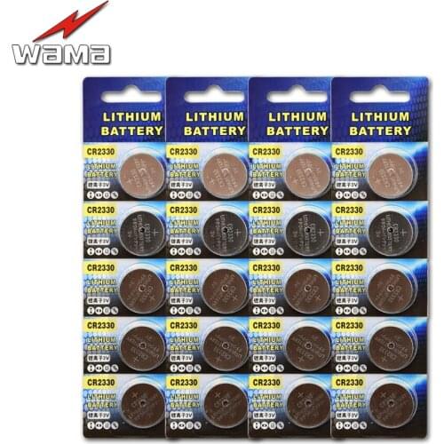 20pcs/4pack Wama 100% Brand New CR2330 3V Lithium Button Cell Batteries Watch Clock 2330 DL2330 Coin Battery Drop ship