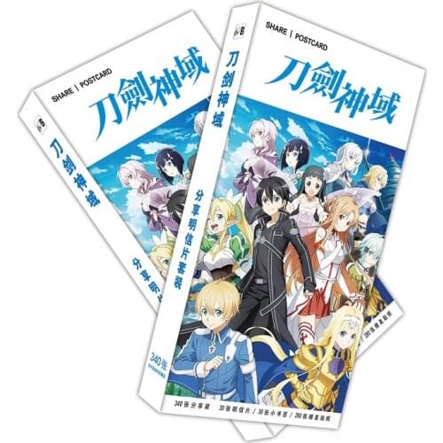 180pcs/Set Anime Sword Art Online Paper Postcard/Greeting Card/Message Card/Christmas and New Year gifts