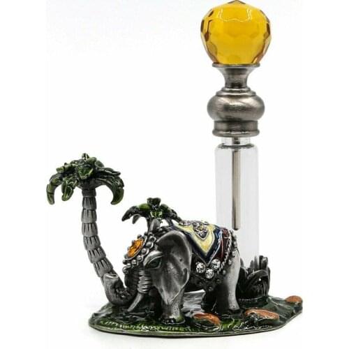 4ml Vintage Empty Elephant Crystal Metal Perfume Bottle Metal Bird Gold Peacock Lady Wedding Gift