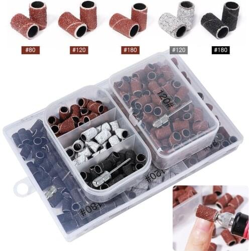 75/100Pcs Nail Art Sanding Bands Gel Remover Drill Grinding Polishing Sand Ring