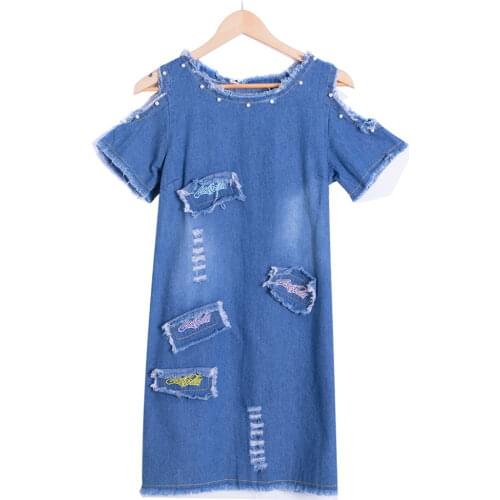 BIRDTREE TB Fashion Denim Dresses