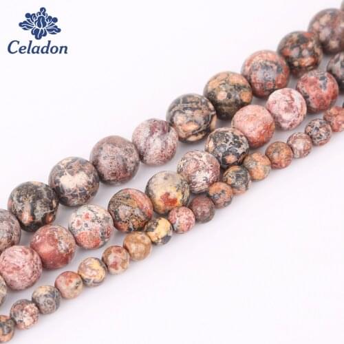 High Quality 4/6/8/10/12 mm 15'' Natural Stone Beads Round Leopard Stripes Beads For Diy Necklace&Bracelet Jewelry Craft Making
