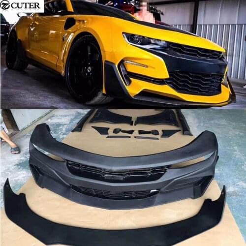 Carbon fiber FRP Front bumper lip rear bumper side skirts fenders rear spoiler for Chevrolet Camaro car body kit 2017