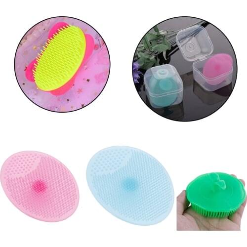 Baby Bath Brushes Silicone Shampoo Brush Shower Bath Facial Head Cleanser Wash Pad Face Exfoliating Blackhead Facial Clean