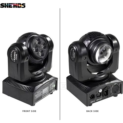LED Beam Wash Double Sides 4x10W+1x10W RGBW DMX Infinite Rotating Moving Head Lighting For Home Disco Party Concert Productions