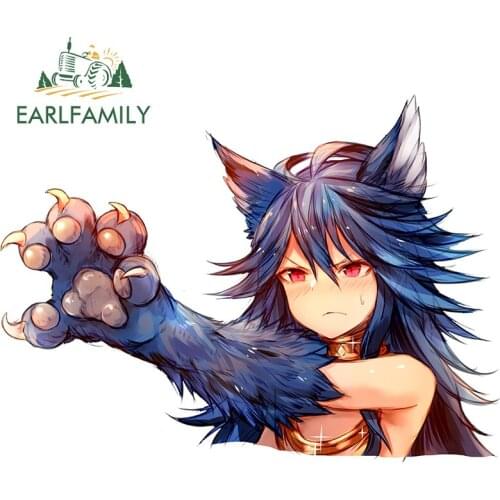 EARLFAMILY 13cm x 9.8cm for Anime Girl Car Stickers Simple Creative Decals Sunscreen Windshield Caravan Decor Car Label