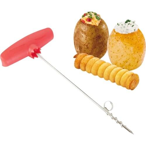 Hot Sale Creative Potato Slicer Rotary Potato Tray Spiral Slicer Knife Handle Cut Potato Roll Kitchen Accessories Potato Tools