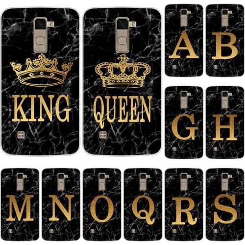 Phone Case for LG Stylus 3 2 Plus K10 Pro Stylo 3 2 K520 Marble Golden alphabet background Soft Print Cover