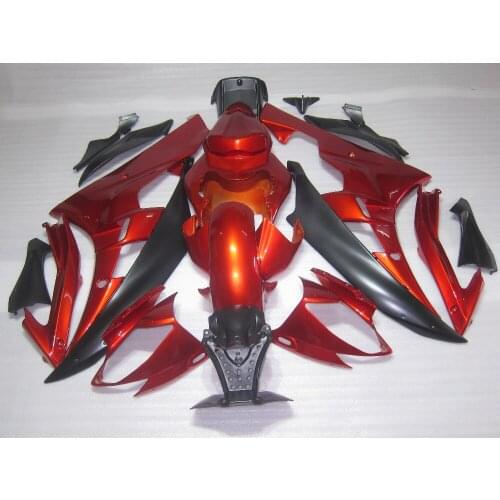 Injection molding plastic fairing kit for Yamaha YZF R6 06 07 wine red black fairings set YZFR6 2006 2007 FS08