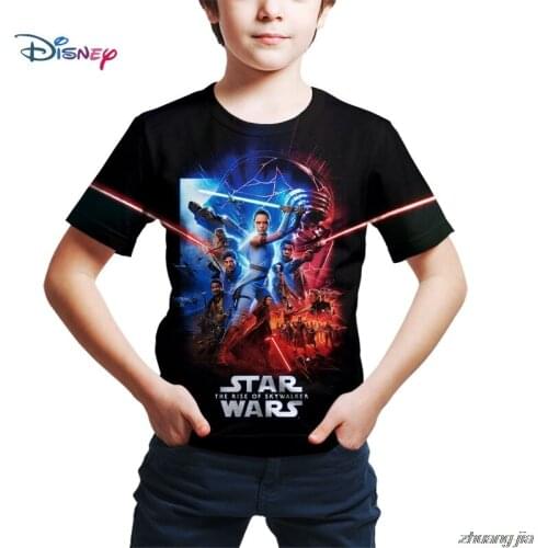 2021 Summer Short Sleeve Cool Star Wars The Mandalorian T Shirt disney clothing Children Tee Shirt Baby Yoda 3D Printed T-shirt
