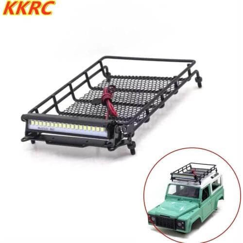 Metal Luggage Carrier Tray Roof Rack with Light Accessories for 1/12 RC Car MN D90 D91 D99 MN90 MN99S Upgrade Parts