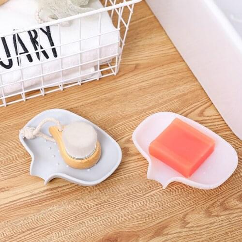 2021 New Multifunctional Soft Silicone Soap Box Soap Pot Brush Drain Box Kitchen Household Drain Rack Bathroom Box Soap Holder