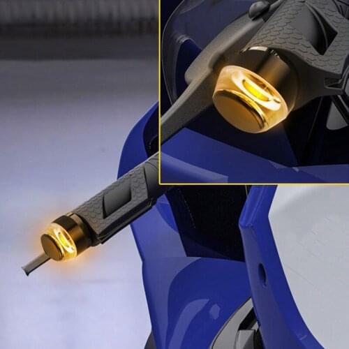 Motorcycle LED Turn Signals Light 22mm Handlebar Amber Grip Plug Signal CNC 12V Handle Bar End Light Motorcycle Led Handle Bar