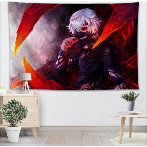 Custom Tokyo Ghouls Wall Hanging Tapestry Sheets Home Decorative Tapestries Beach Towel Blanket Cloth Wall Tapestry