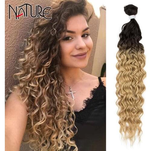 Nature Hair Water Wave BIO Hair Bundles Weave Ombre Blonde 26 inch Heat Resistant Fibre Deep Wave Synthetic Curly Hair Extension