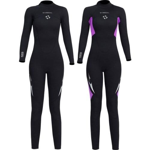 3mm Neoprene Wetsuits, Full Body Scuba Diving Suits, One Piece for Women, Snorkeling, Surfing, Swimming Long Sleeve Keep Warm Ba