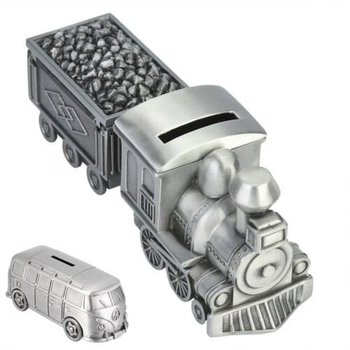 New Model Vintage Metal Bus Model Money Boxes Art Craft Dinosaur Piggy Bank Children Toy Car Saving Coins Birthday Crafts Gifts