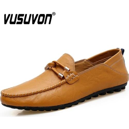 New Spring Men Loafers Leather Shoes Retro Bow Casual Driving Flat Shoes Lightweight Soft Moccasins Fashion Brown Mens Shoes