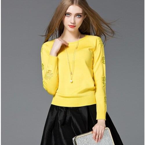 New Sweater Women Solid Spring Knitted Thin Pullovers Long Sleeve O-Neck Slim Knitwear Autumn Style Knitted Jumper Free Shipping