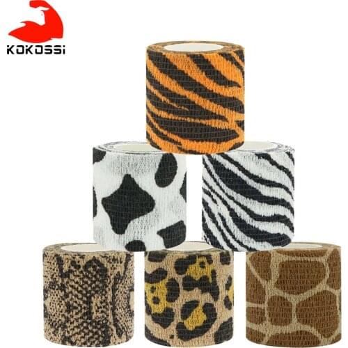 KoKossi Printed Medical Self Adhesive Elastic Bandage 4.5m Colorful Sport Wrap Tape for Finger Joint Knee First Aid Kit Pet Tape