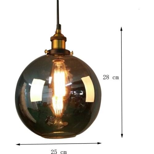 Ball Glass Hanging Industrial Dimmable Pendant Lights With 1.5m Woven Fabric Cord scandinavian